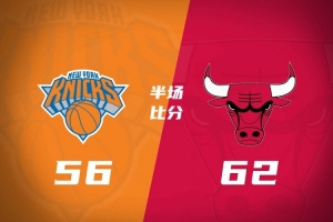 公牛半场62-56领先尼克斯 威尔逊填满数据栏 布伦森16分